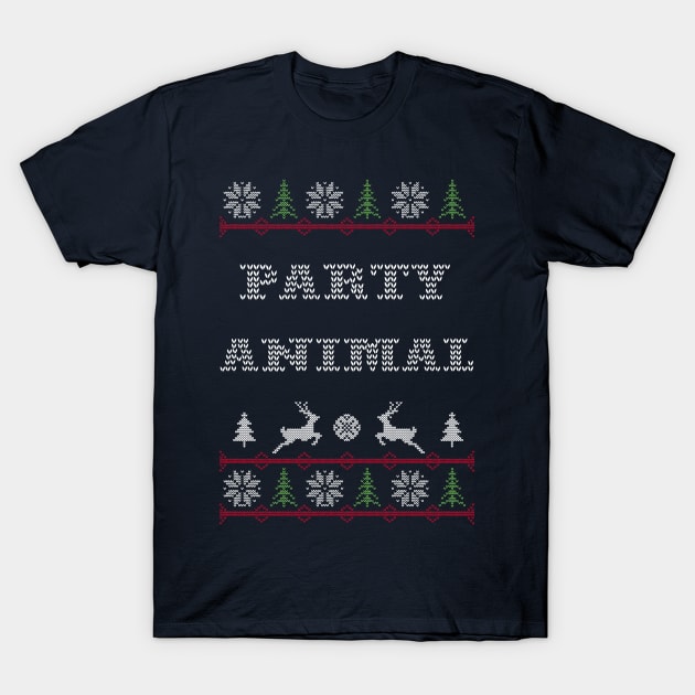 Party Animal Ugly Sweater Christmas T-Shirt by vladocar